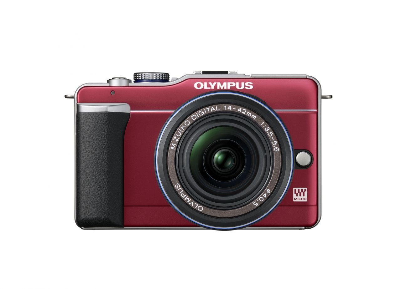 Olympus PEN E-PL1 14-42mm f3.5-5.6 L 12.3MP Aynasız Dijital Kamera (Kırmızı-Siyah)