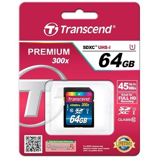 Transcend 64GB SHXC Class 10 UHS-I 300x Hafıza Kartı